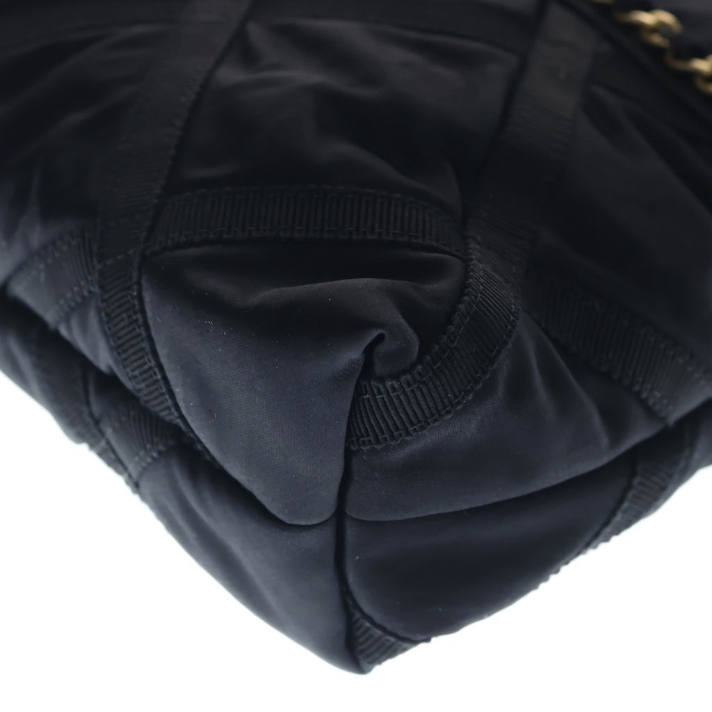 CHANEL(シャネル) ココマーク エコポート ハンドバッグ トートバッグ ブラック サテン AP2664 ゴールド金具 レディース