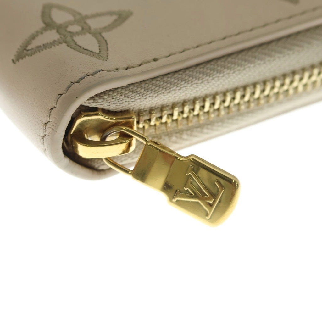 LOUIS VUITTON(ルイヴィトン) モノグラム LVブロデリー アングレーズ ジッピーウォレット レザー 刺繍 ラウンドファスナー長財布 ICタイプ アイボリー M82471 レディース