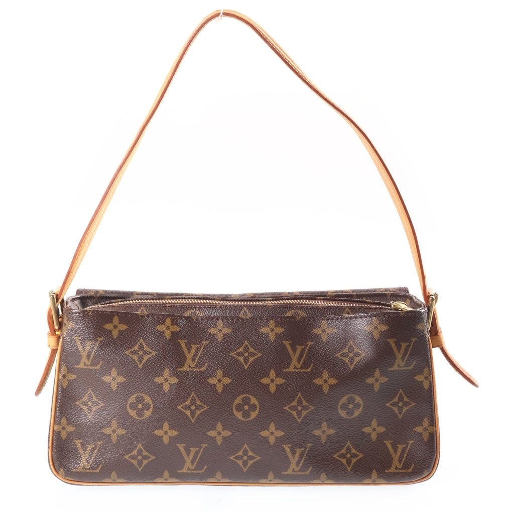 LOUIS VUITTON(ルイヴィトン) モノグラム ヴィヴァシテMM ワンショルダーバッグ ハンドバッグ ブラウン レザー×PVC M51164 ゴールド金具 レディース