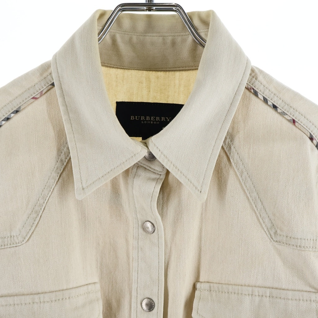 BURBERRY LONDON(バーバリーロンドン) コットンデニムジャケット スナップボタン コットン ポリウレタン アイボリー FCB77-464 レディース