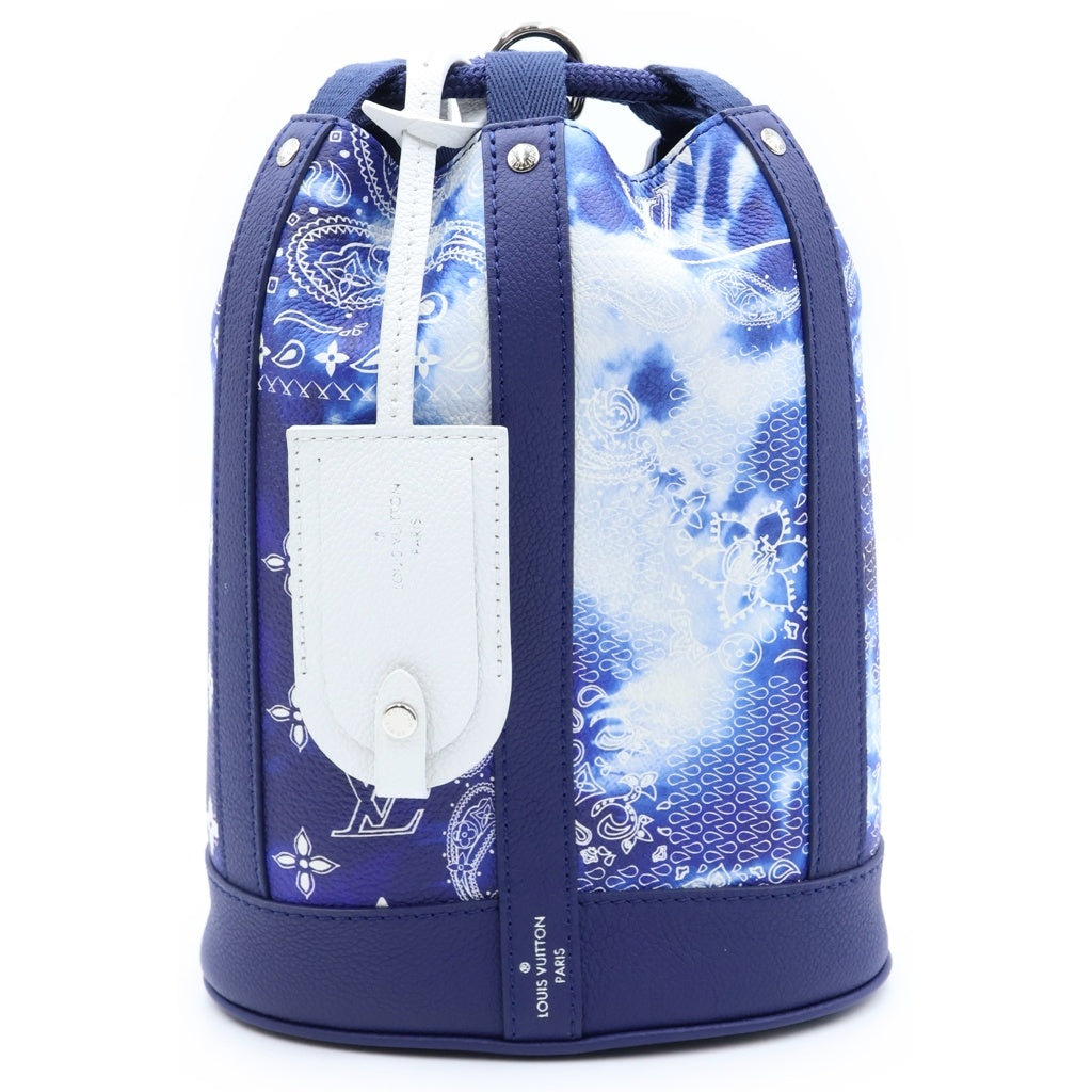 LOUIS VUITTON(ルイヴィトン) モノグラムバンダナ ランドネ PM ショルダーバッグ レザー ブルー M20562 RFID レディース