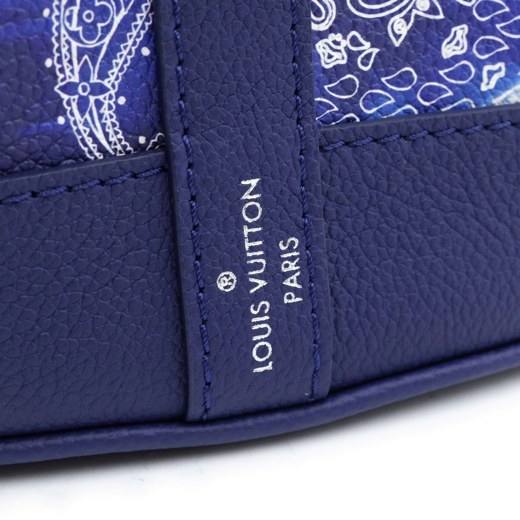 LOUIS VUITTON(ルイヴィトン) モノグラムバンダナ ランドネ PM ショルダーバッグ レザー ブルー M20562 RFID レディース