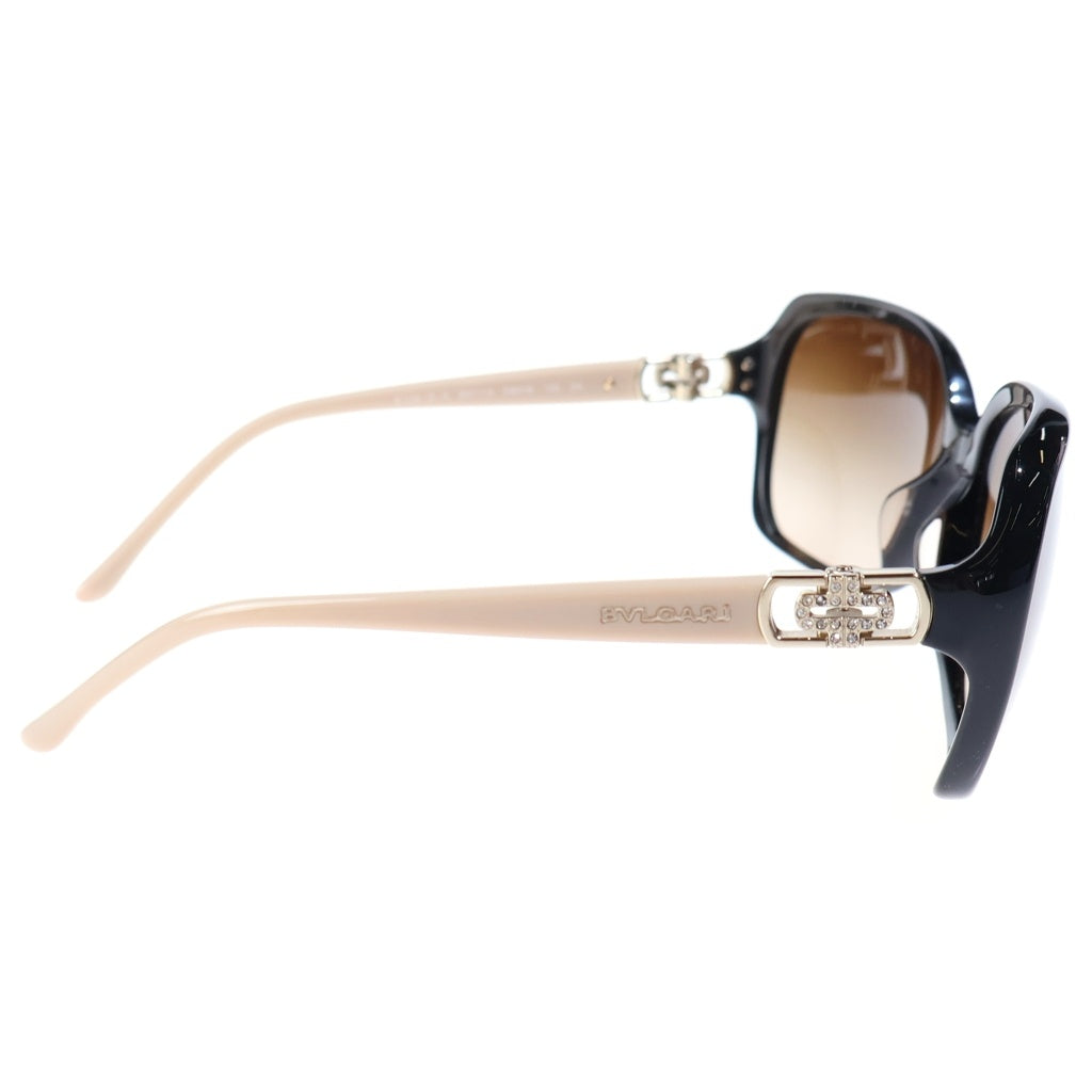 BVLGARI(ブルガリ) ラインストーン スクエアフレーム サングラス アイウェア 59□16 ベージュ/ブラウン 8106-B-A レディース