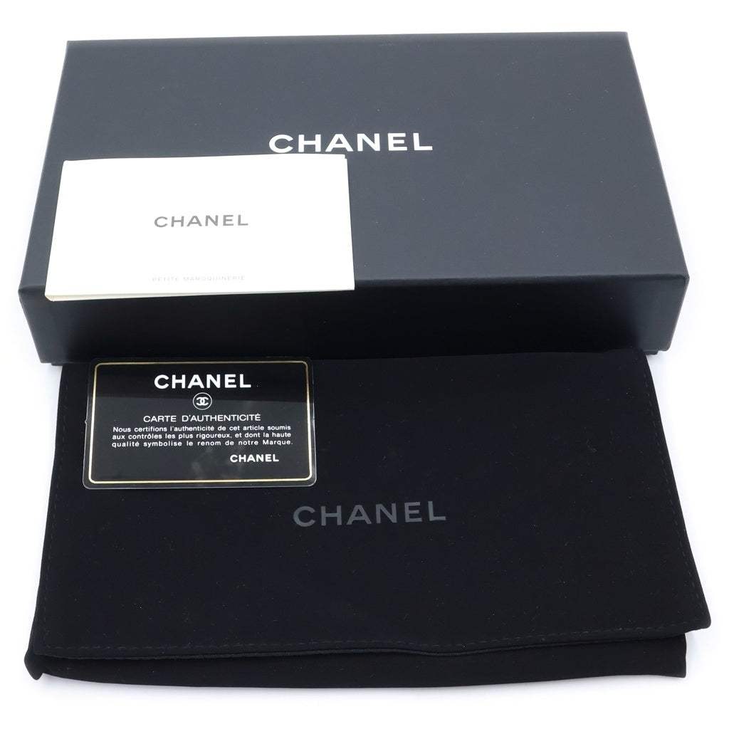 CHANEL(シャネル) ツイード ドーヴィル ラウンドファスナー ロングウォレット 長財布 ライトブルー ゴールド金具 レディース