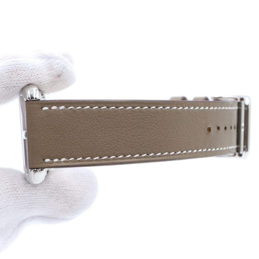 HERMES(エルメス) ケープコッド 白文字盤 自動巻き レザーベルト ステンレス 腕時計 エトゥープ シルバー/ベージュ K刻印 CC1.710.224
