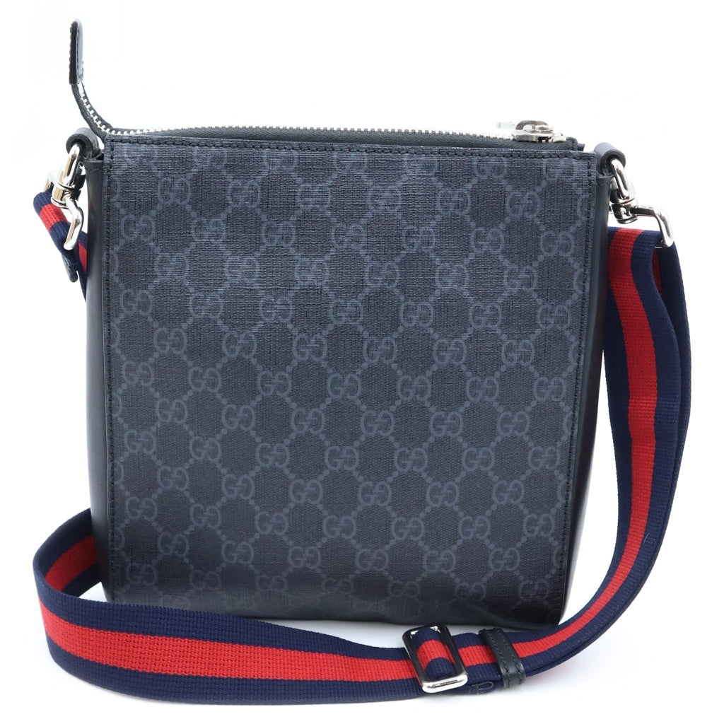 GUCCI(グッチ) GGスプリーム ショルダーバック メッセンジャーバッグ スモール PVC レザー ブラック 523599 レディース