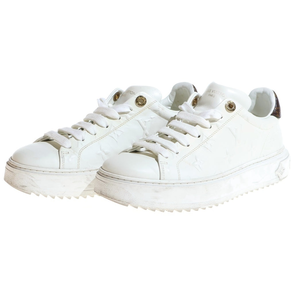 LOUIS VUITTON(ルイヴィトン) モノグラム タイムアウトライン ローカットスニーカー アイボリー×ブラウン PVC×レザー NV0241 レディース