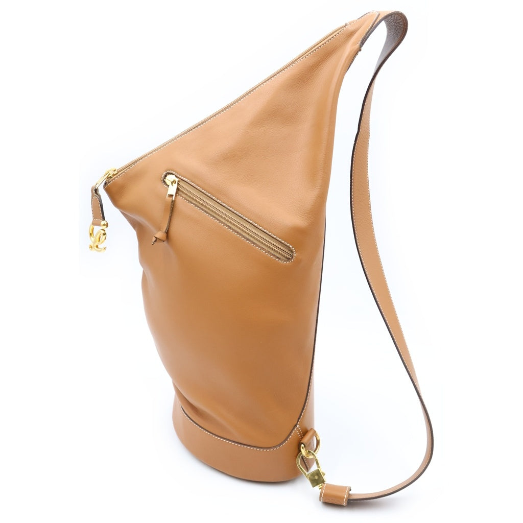LOEWE(ロエベ) アントン ボディバッグ スリングバッグ レザー ブラウン レディース