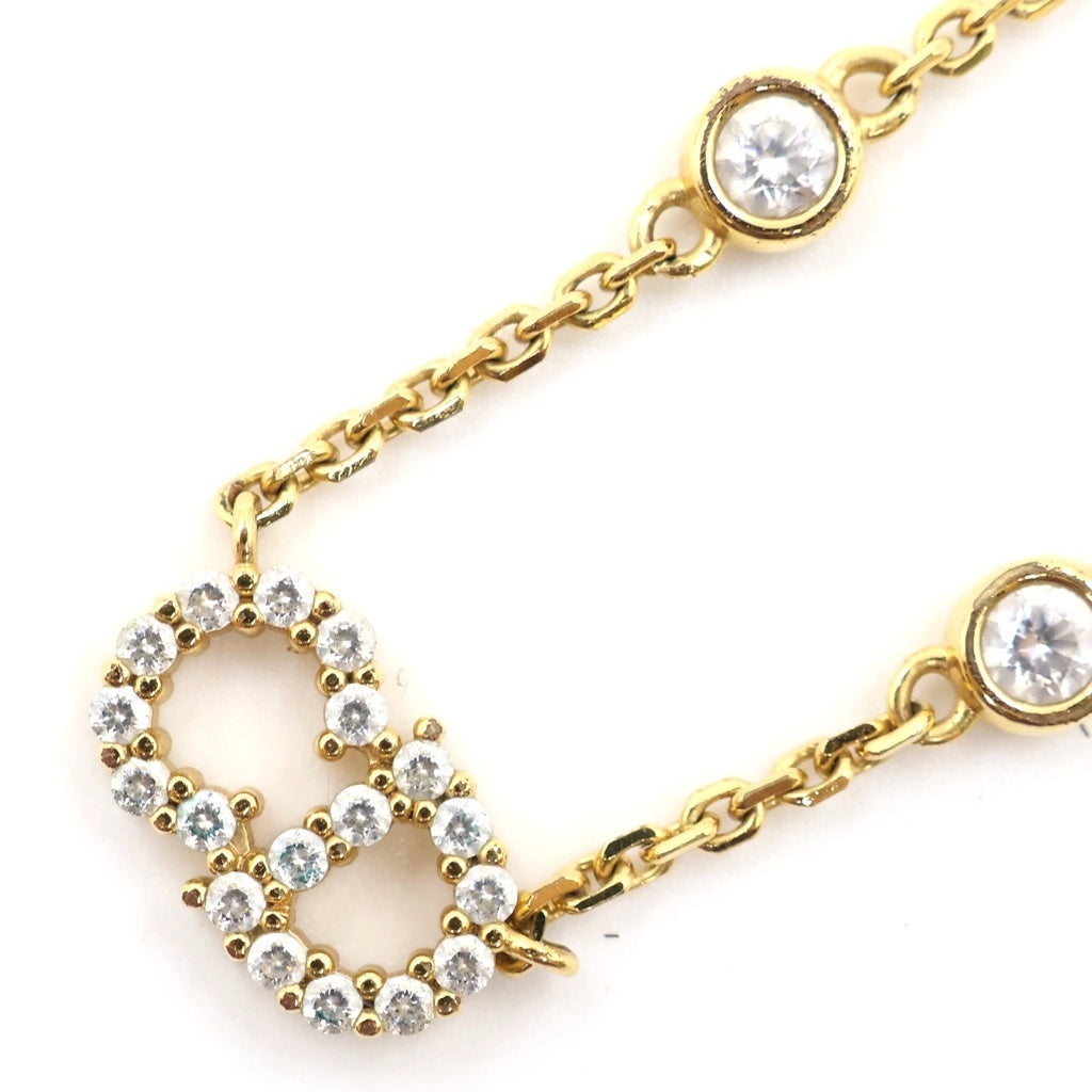 Christian Dior(クリスチャンディオール) Clair D Lune クレール ディー リュヌ ラインストーンCDロゴネックレス ゴールド レディース