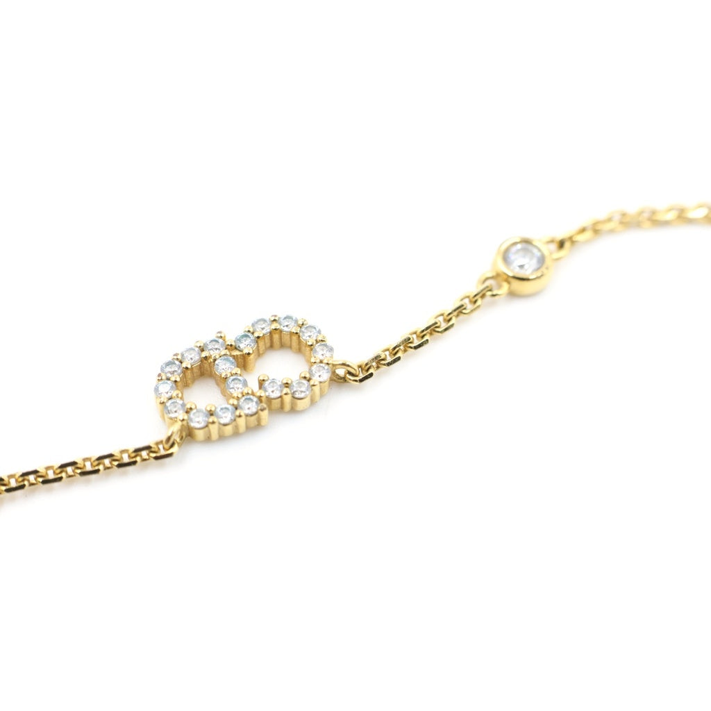 Christian Dior(クリスチャンディオール) Clair D Lune クレール ディー リュヌ ラインストーンCDロゴネックレス ゴールド レディース