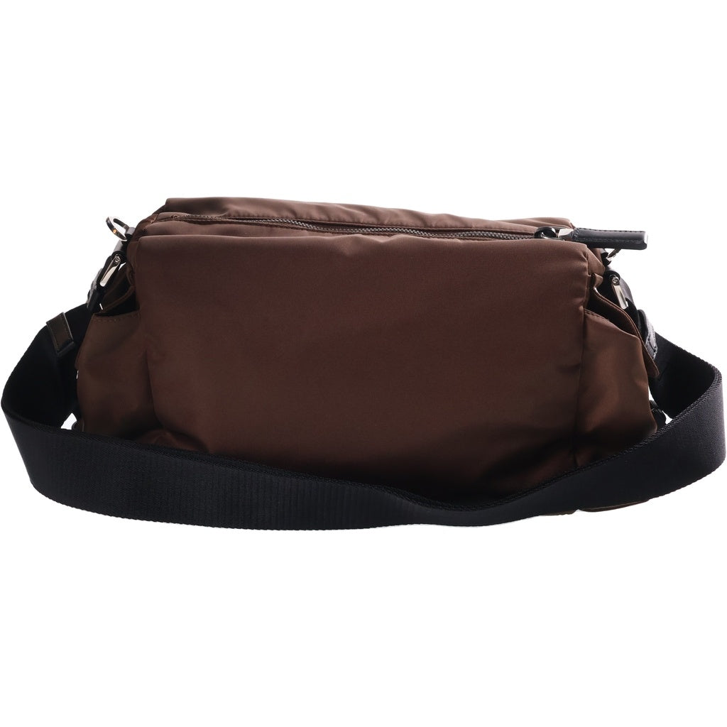 PRADA(プラダ) エクスプローラ Re-Nylon ワンショルダーバッグ ブラウン ナイロン×レザー 2VH206 シルバー金具 レディース