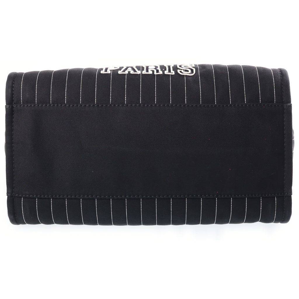 CHANEL(シャネル) ドーヴィルGM ハンドバッグ トートバッグ ブラック キャンバス×レザー A66941 シルバー金具 レディース