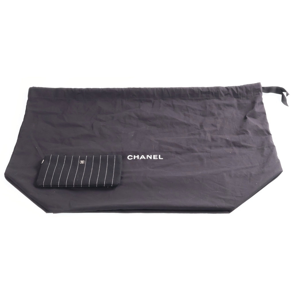 CHANEL(シャネル) ドーヴィルGM ハンドバッグ トートバッグ ブラック キャンバス×レザー A66941 シルバー金具 レディース