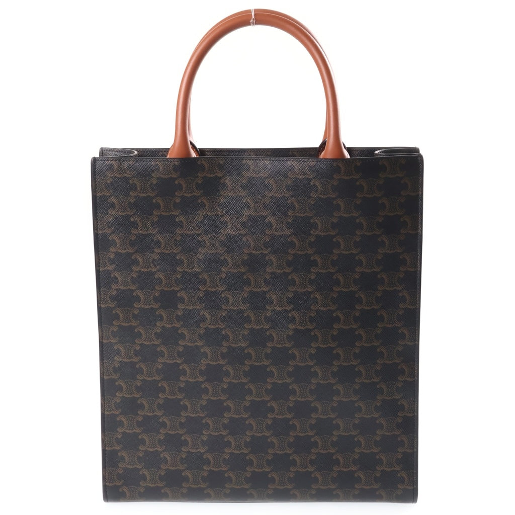 CELINE(セリーヌ) トリオンフ バーティカルカバ スモール 2WAYハンドバッグ トートバッグ ショルダーバッグ ブラウン レザー ゴールド金具 レディース