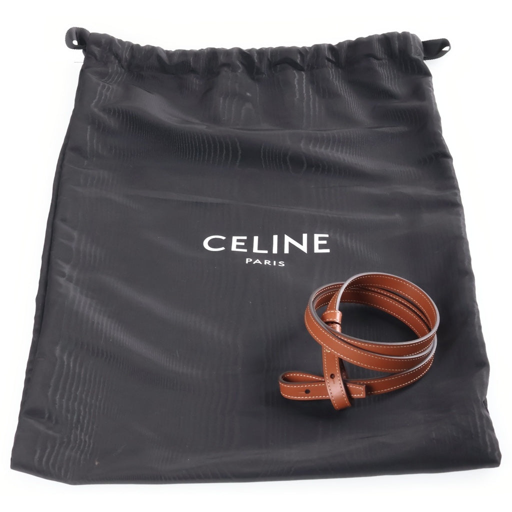 CELINE(セリーヌ) トリオンフ バーティカルカバ スモール 2WAYハンドバッグ トートバッグ ショルダーバッグ ブラウン レザー ゴールド金具 レディース