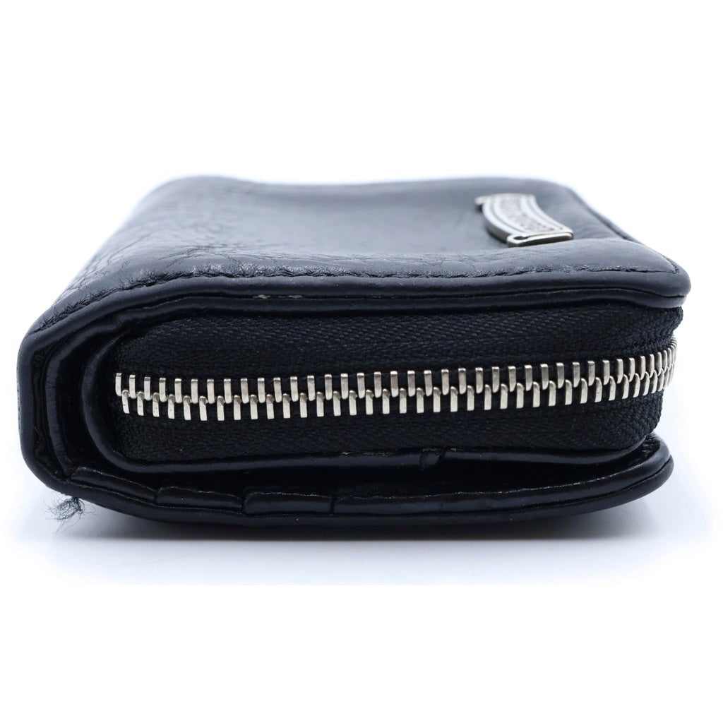CHROME HEARTS(クロムハーツ) SQ ZIP BILL スクエアジップビル レザーウォレット 財布 ブラック レザー BCA376
