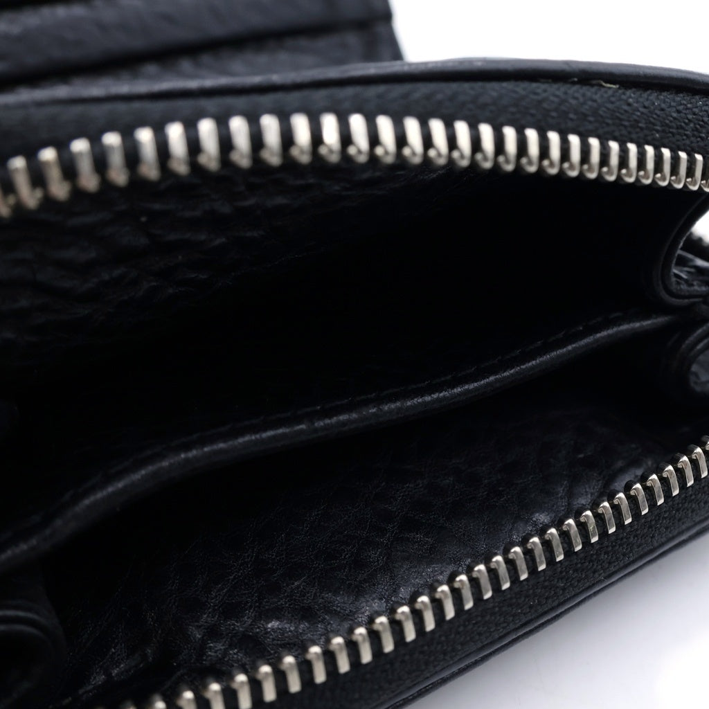 CHROME HEARTS(クロムハーツ) SQ ZIP BILL スクエアジップビル レザーウォレット 財布 ブラック レザー BCA376
