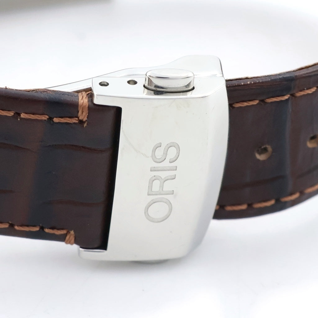 ORIS(オリス) レクタンギュラーデイト 白文字盤 SS/AT 革ベルト 7657