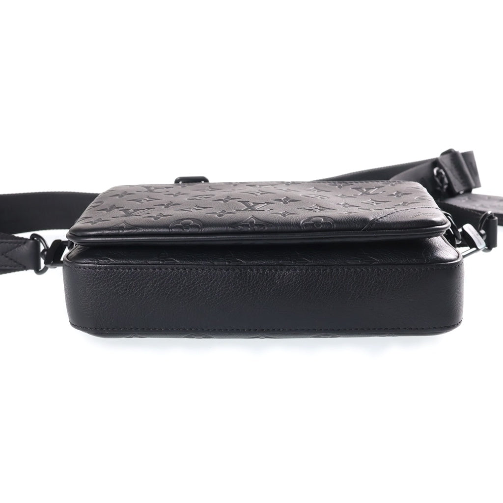 LOUIS VUITTON(ルイヴィトン) モノグラムシャドウ トリオ メッセンジャー ショルダーバッグ PVC レザー ブラック M46602 RFID レディース