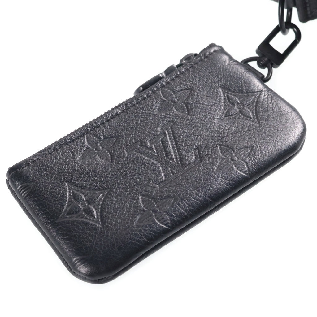LOUIS VUITTON(ルイヴィトン) モノグラムシャドウ トリオ メッセンジャー ショルダーバッグ PVC レザー ブラック M46602 RFID レディース