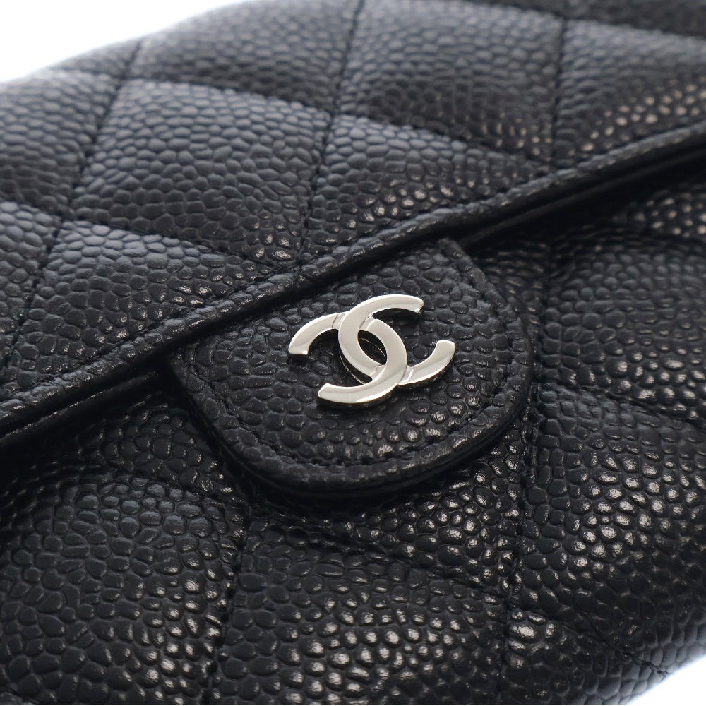 CHANEL(シャネル) マトラッセ ココマーク 長財布 キャビアスキン ロングウォレット シルバー金具 ブラック シルバー金具 AP0241