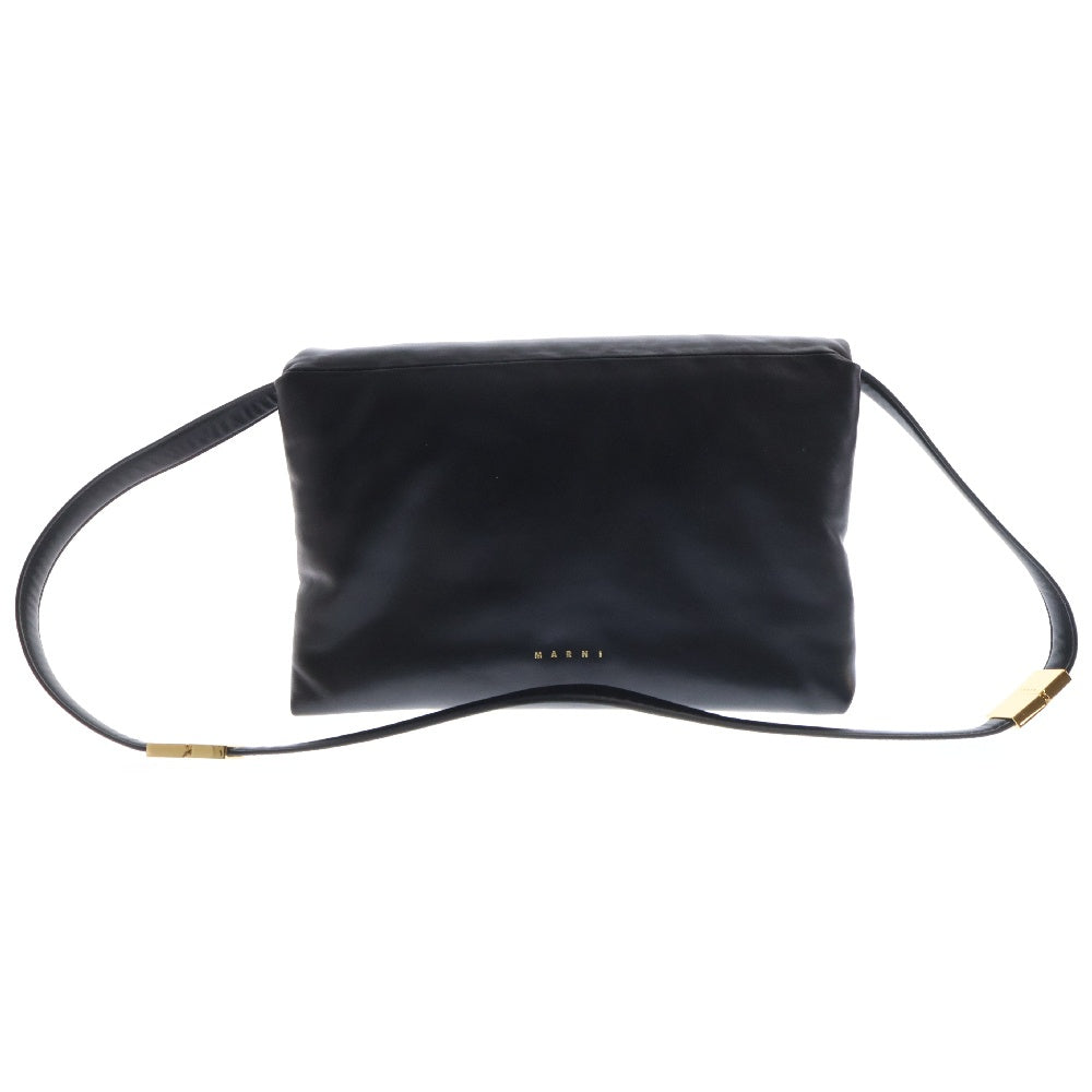 MARNI(マルニ) プリスマ ショルダーバッグ ブラック肩掛けバッグ 斜め掛けバッグ ゴールド金具 レザー