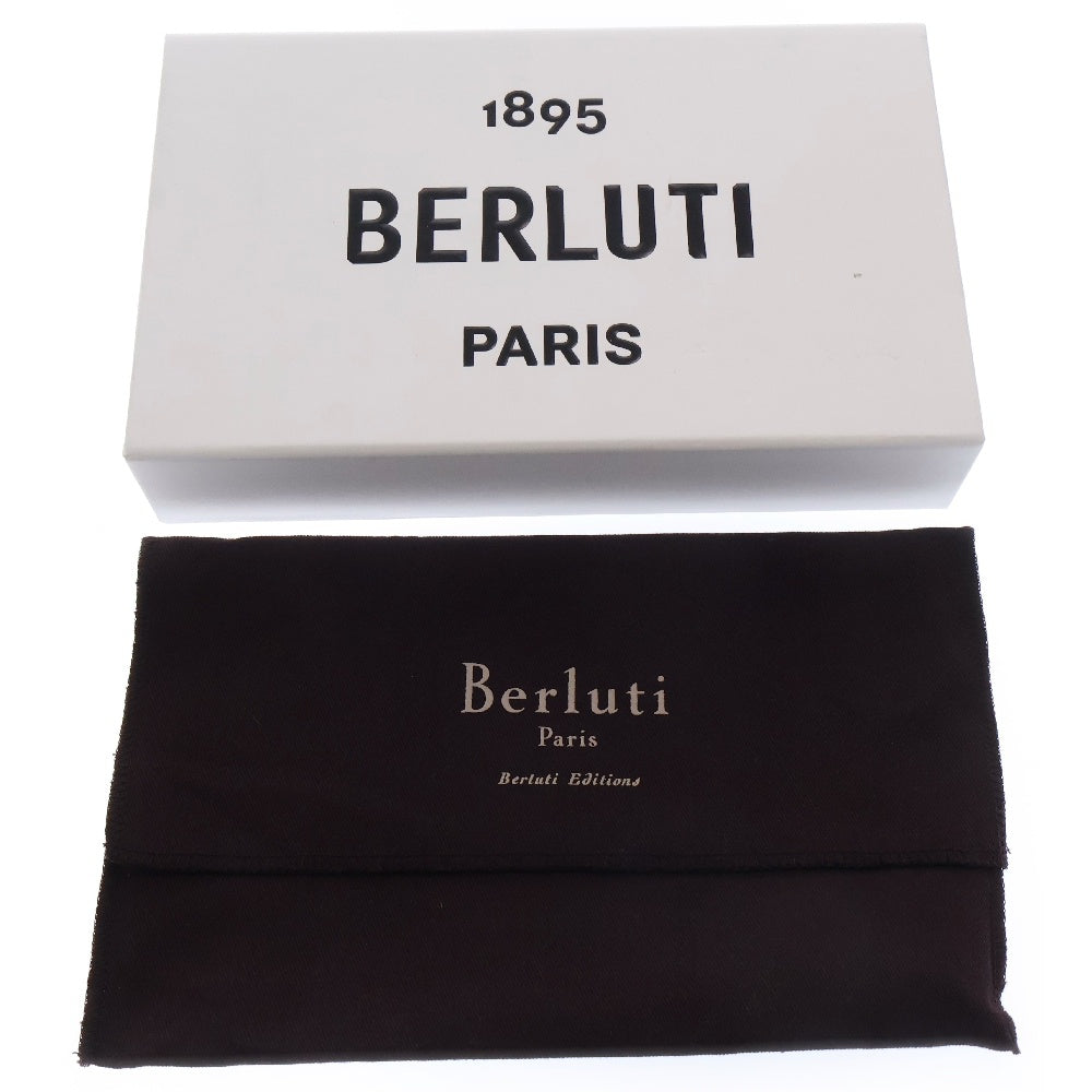 Berluti(ベルルッティ) カリグラフィ イタウバ スクリットスワイプレザー ラウンドファスナー長財布 ブルー レザー ロングウォレット