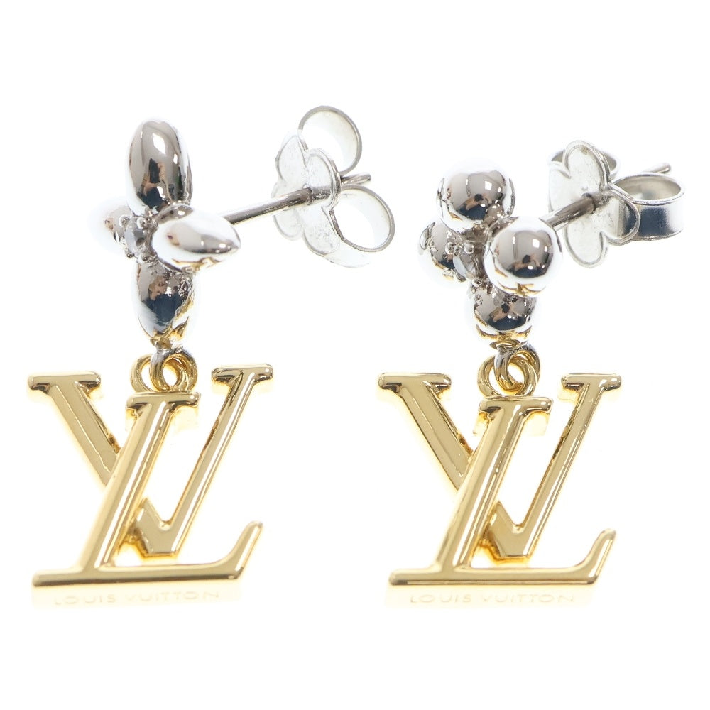 LOUIS VUITTON(ルイヴィトン) パンダント アイコニックフラワー LVイニシャル ピアス GP シルバー×ゴールド M01287 アクセサリー