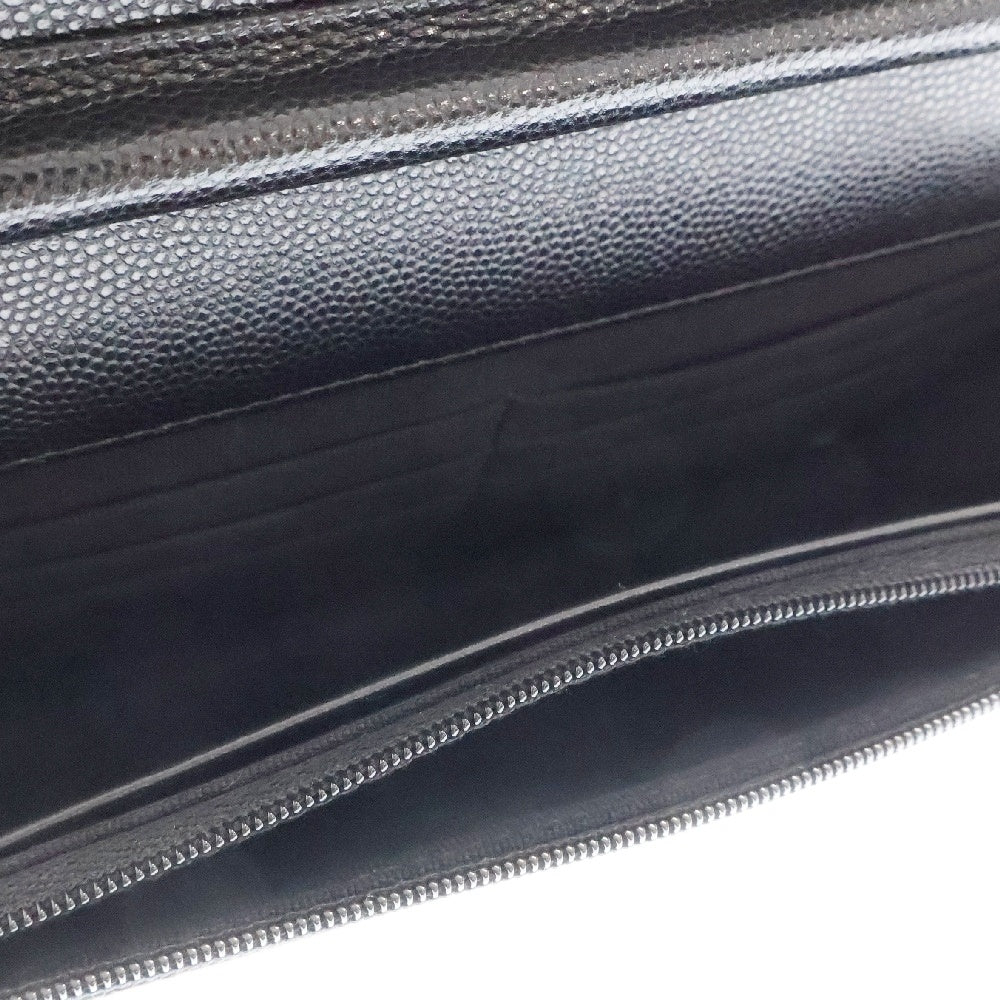 CHANEL(シャネル) マトラッセ ココマーク ハート キャビアスキン チェーンウォレット 財布 ブラック レディース