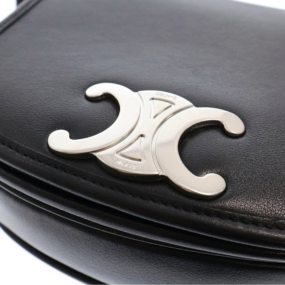 CELINE(セリーヌ) Small Besace Strap スモール ブザス ストラップ トリオンフ カーフスキン ショルダーバッグ ブラック レディース 117883GAO.38SI