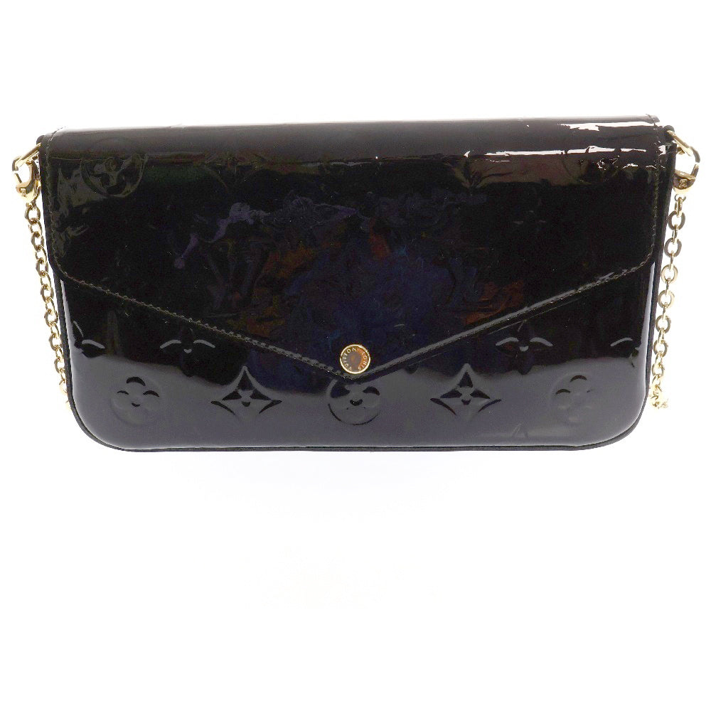 LOUIS VUITTON(ルイヴィトン) モノグラム・ヴェルニ ポシェット・フェリシー チェーンウォレット ダークレッド アマラント パテントレザー M61267