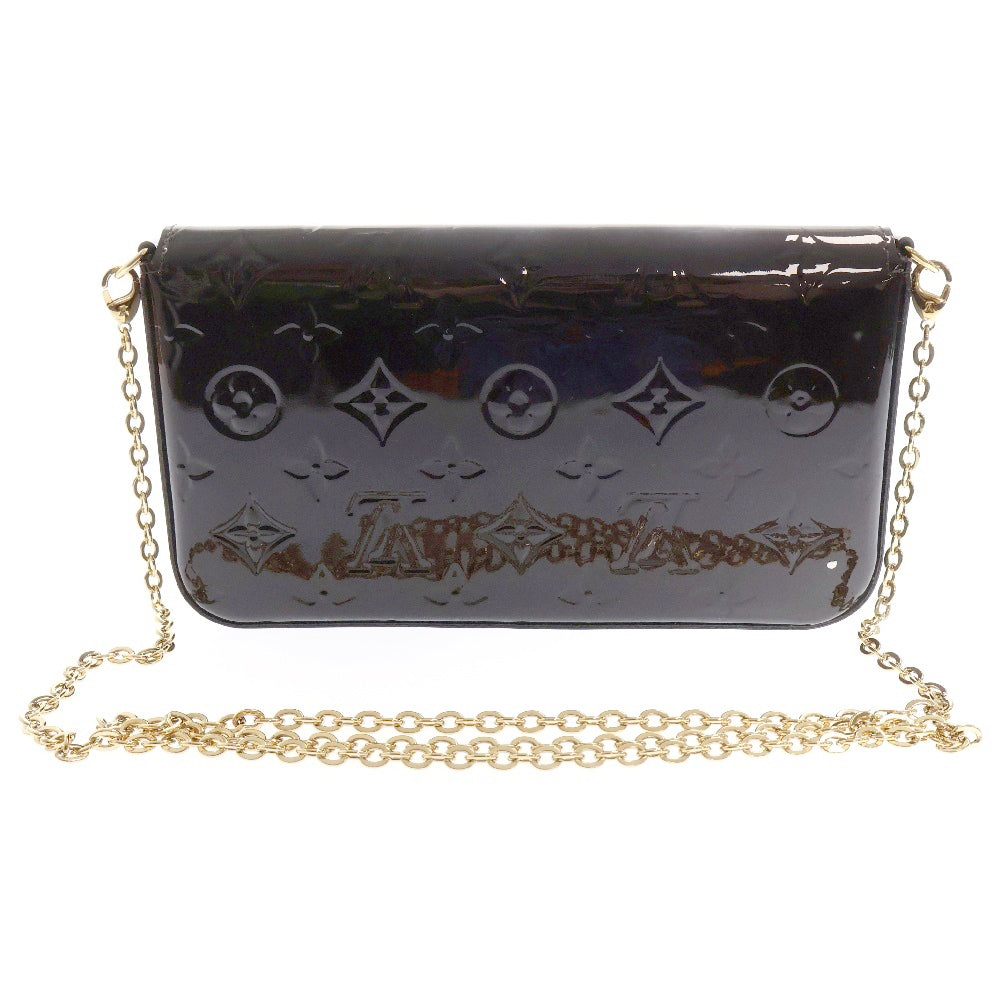 LOUIS VUITTON(ルイヴィトン) モノグラム・ヴェルニ ポシェット・フェリシー チェーンウォレット ダークレッド アマラント パテントレザー M61267