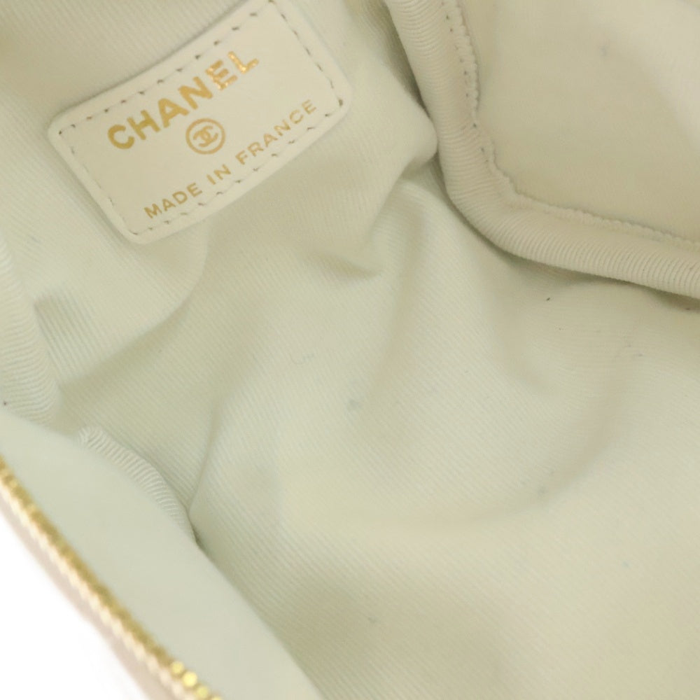 CHANEL(シャネル) マトラッセ ミニバニティ チェーン ハンドバッグ ホワイト ラムスキン ゴールド金具
