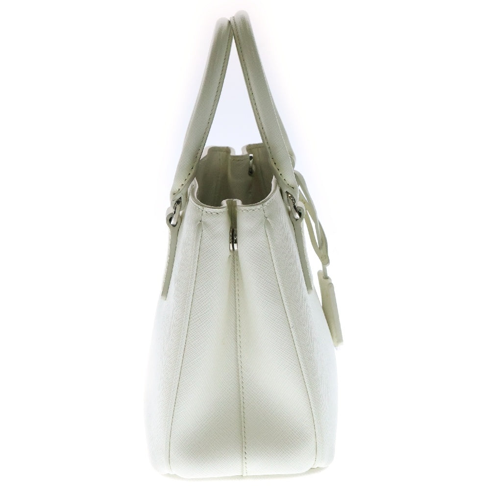 PRADA(プラダ) ガレリア サフィアーノレザー スモール ハンドバッグ ショルダーバッグ 2WAY ホワイト レザー 1BA296