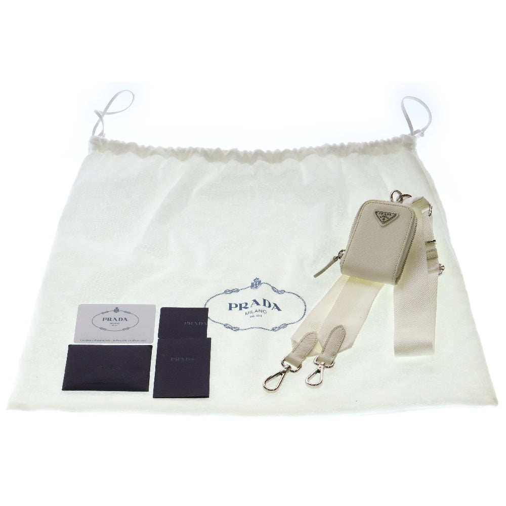 PRADA(プラダ) ガレリア サフィアーノレザー スモール ハンドバッグ ショルダーバッグ 2WAY ホワイト レザー 1BA296