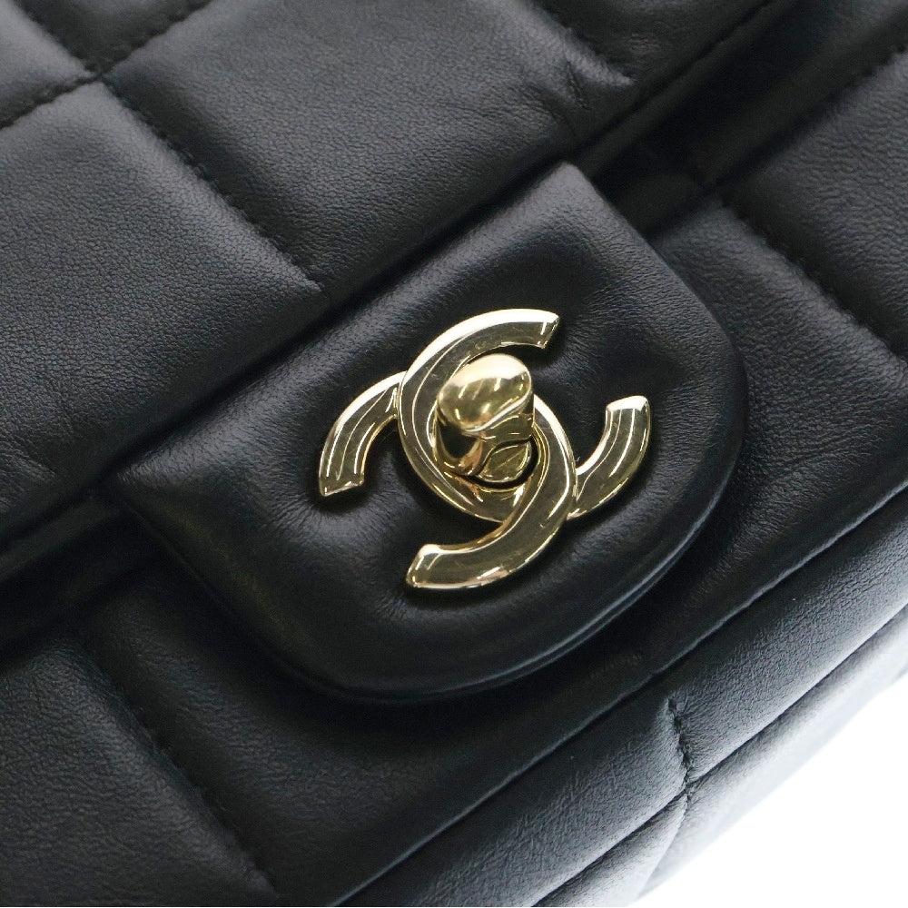 CHANEL(シャネル) ココマーク チョコバー キューブチャーム ラムスキン チェーンショルダーバッグ ブラック AS3744