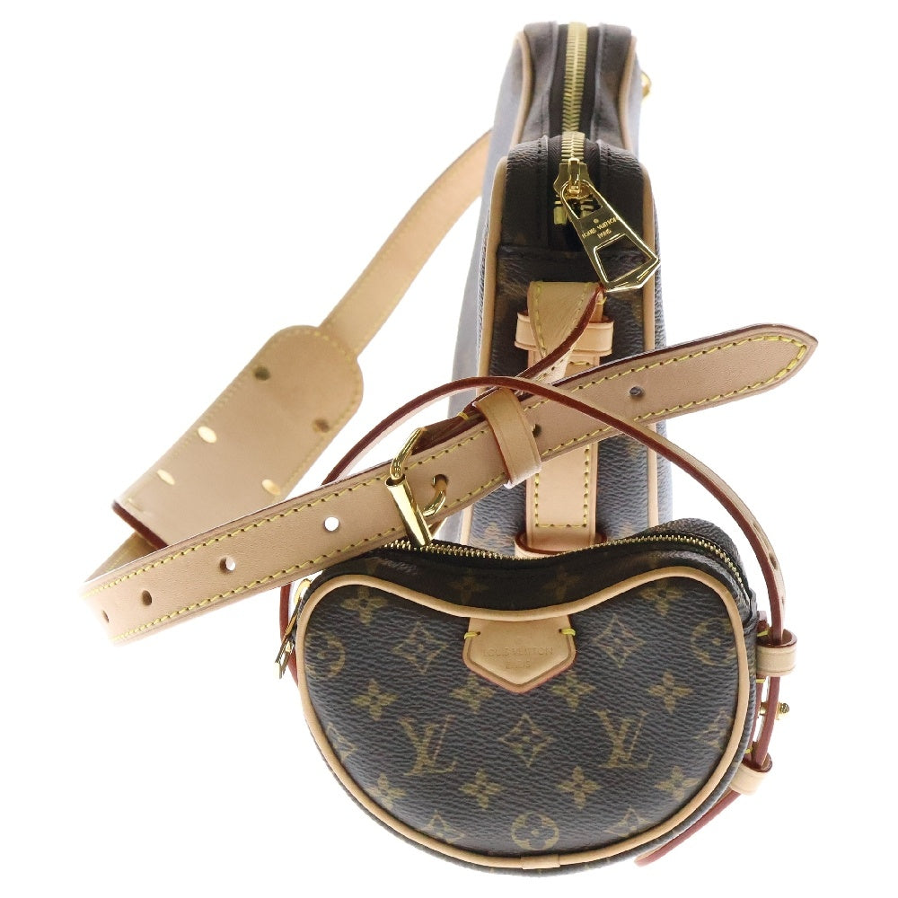 LOUIS VUITTON(ルイヴィトン) モノグラム クロワッサン レザーショルダーバッグ ブラウン M46828