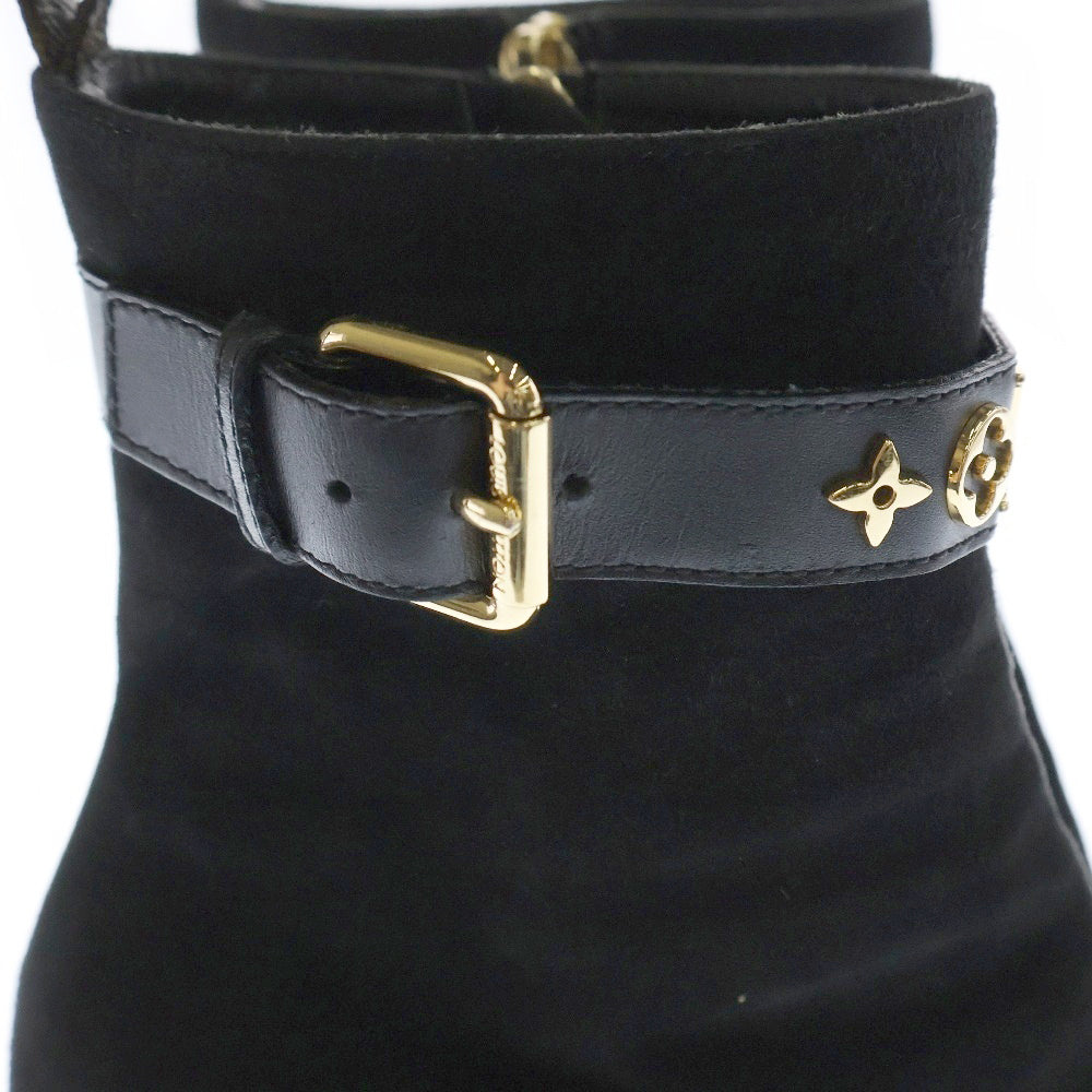 LOUIS VUITTON(ルイヴィトン) シルエットラインLV スエードアンクルブーツ ブラック レディース 1A695P
