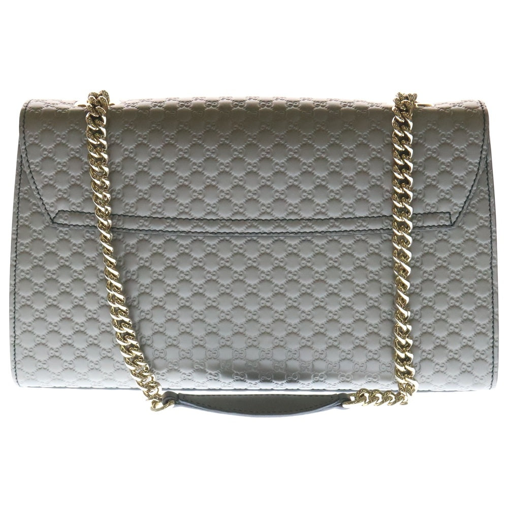 GUCCI(グッチ) グッチシマ エミリー チェーン ショルダーバッグ グレー レザー 449635