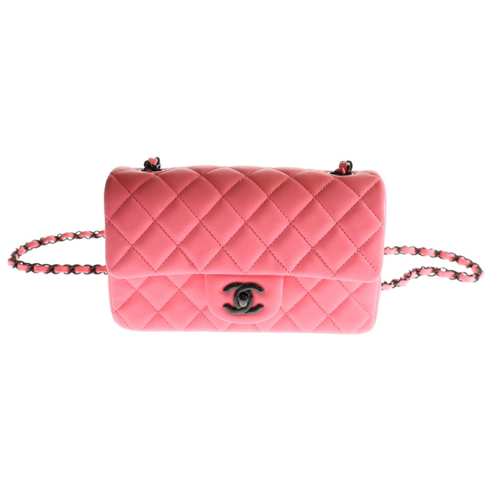 CHANEL(シャネル) マトラッセ20 シングルフラップ シングルチェーン ショルダーバッグ ピンク ブラック金具 ラムスキン ランダムプレートタイプ A69900