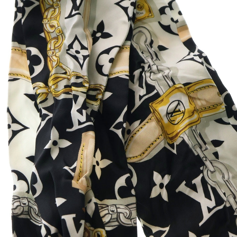 LOUIS VUITTON(ルイヴィトン) バンドー・モノグラム コンフィデンシャル S00 ツイリー スカーフ ブラック×ホワイト シルク M78656