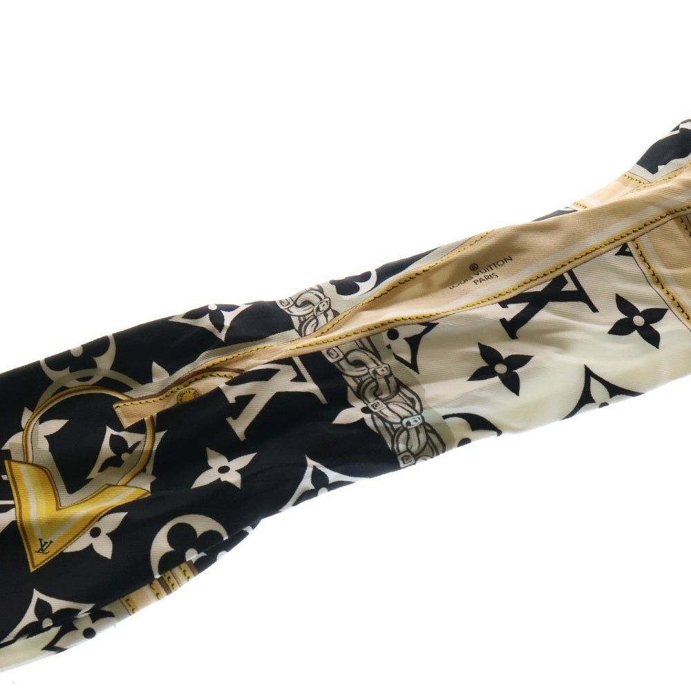 LOUIS VUITTON(ルイヴィトン) バンドー・モノグラム コンフィデンシャル S00 ツイリー スカーフ ブラック×ホワイト シルク M78656