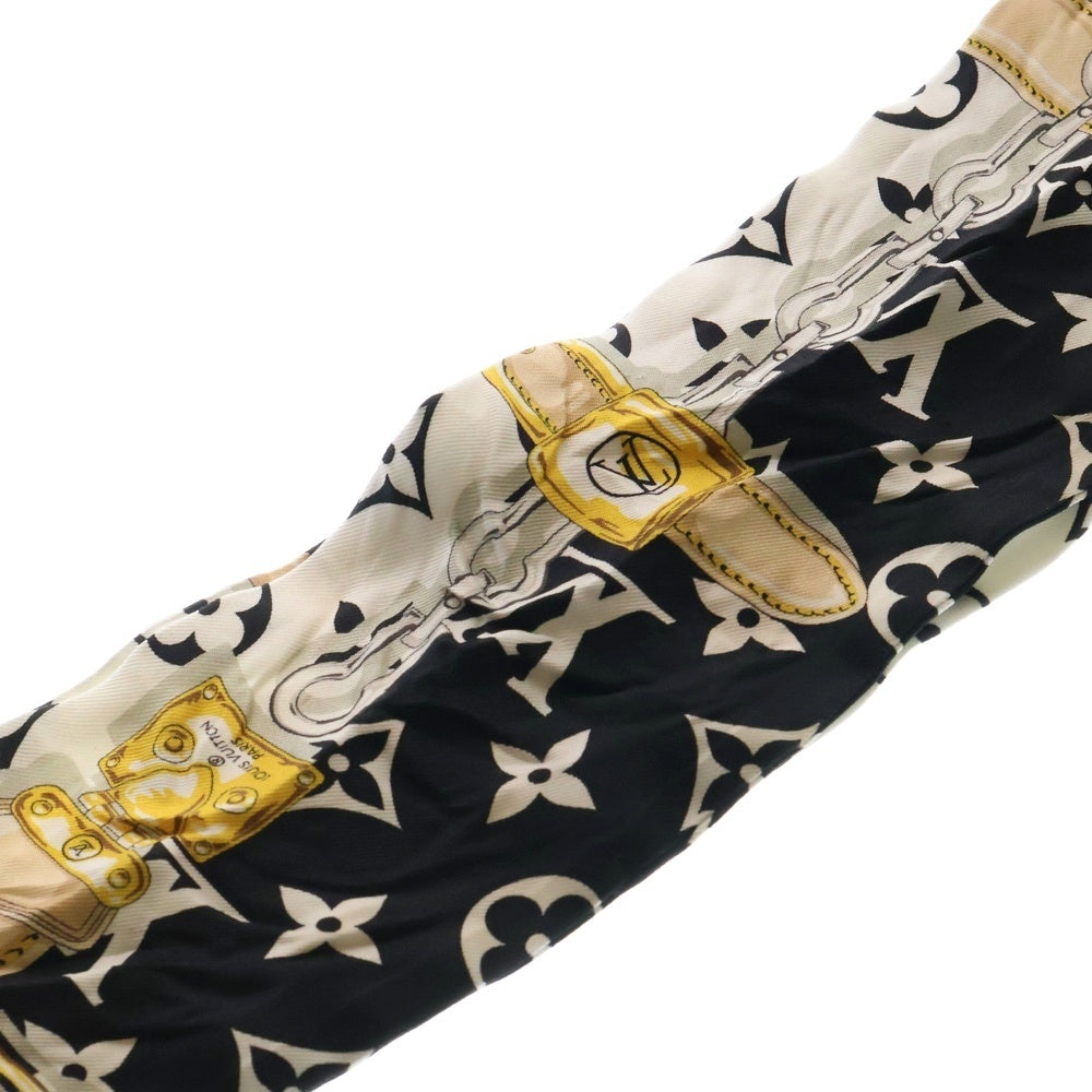 LOUIS VUITTON(ルイヴィトン) バンドー・モノグラム コンフィデンシャル S00 ツイリー スカーフ ブラック×ホワイト シルク M78656