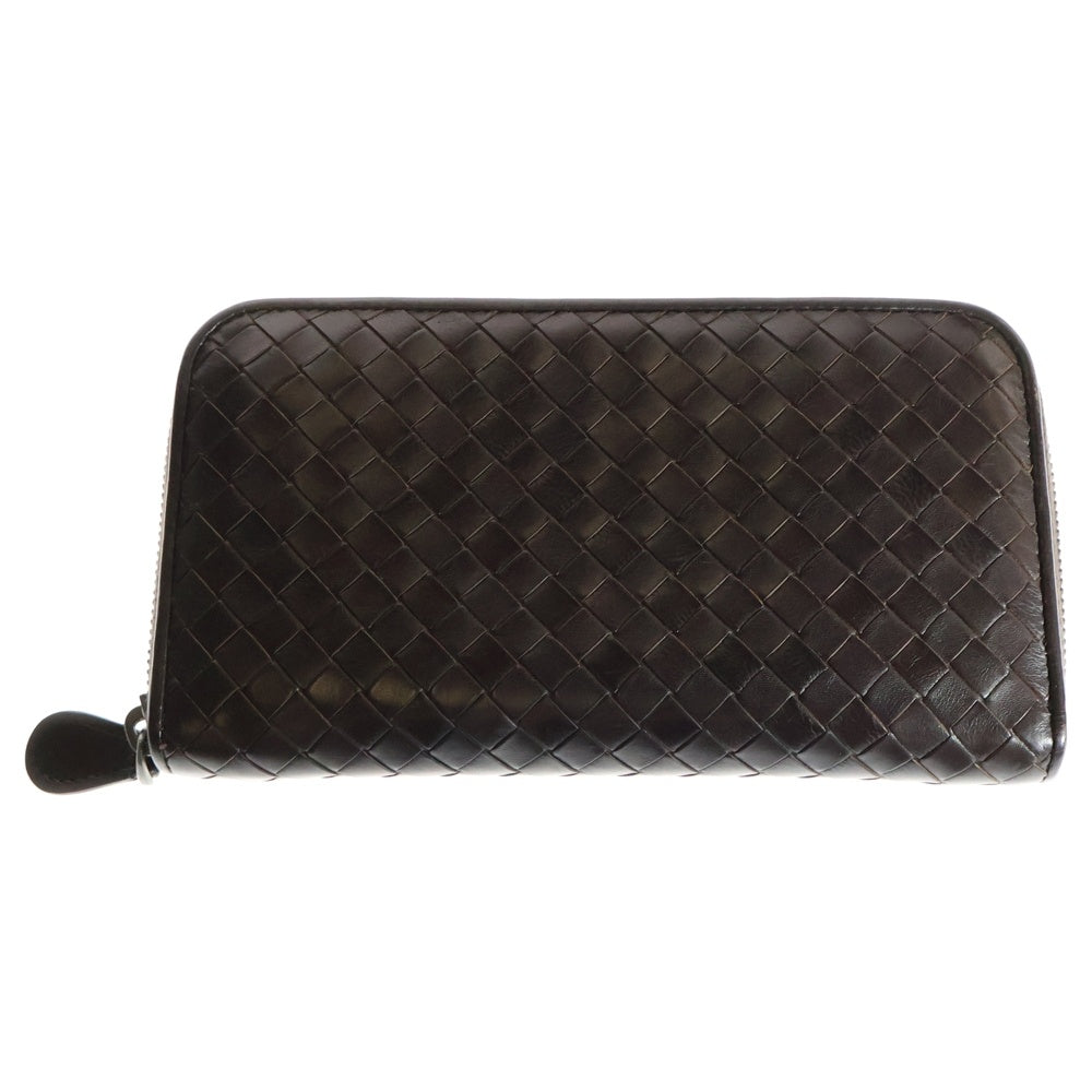 BOTTEGA VENETA(ボッテガヴェネタ) イントレチャート ロングウォレット カードケース 長財布 ブラウン レザー