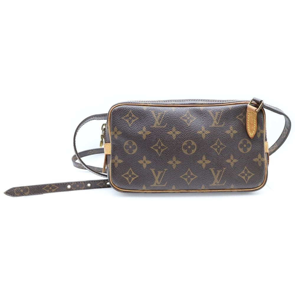 LOUIS VUITTON(ルイヴィトン) モノグラム ポシェット・マルリーバンドリエール ショルダーバッグ ミニバッグ ブラウン ゴールド金具 レザー×PVC M51828