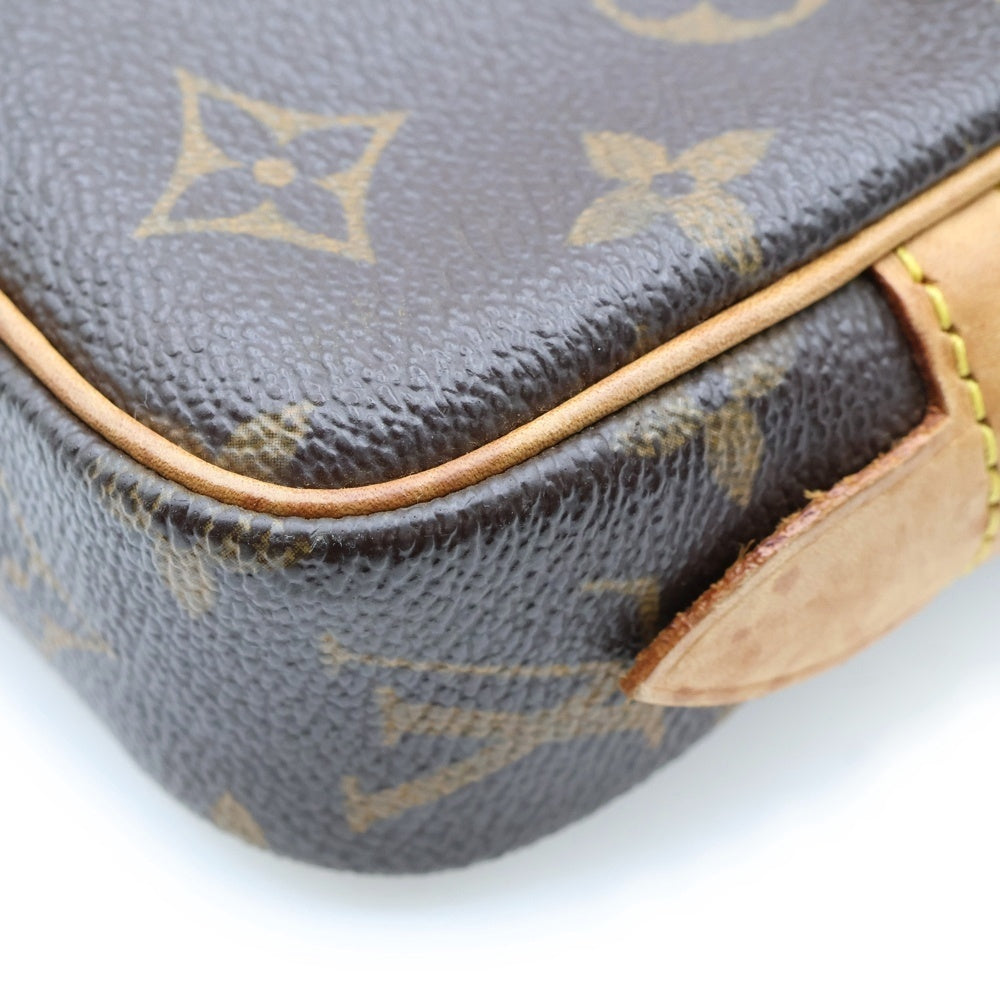 LOUIS VUITTON(ルイヴィトン) モノグラム ポシェット・マルリーバンドリエール ショルダーバッグ ミニバッグ ブラウン ゴールド金具 レザー×PVC M51828