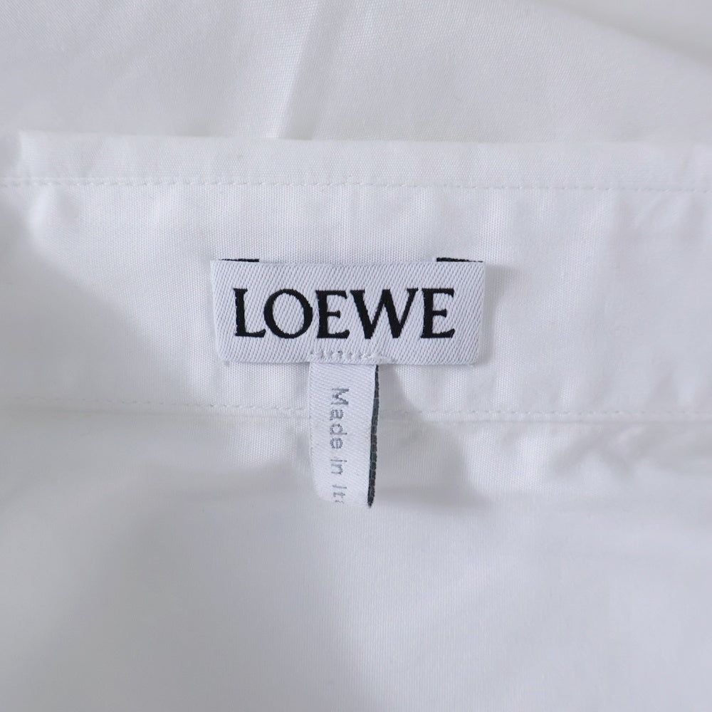 LOEWE(ロエベ) アナグラムロゴ 刺繍 レギュラーカラー ロングスリーブ 長袖シャツ ホワイト H526Y05W10