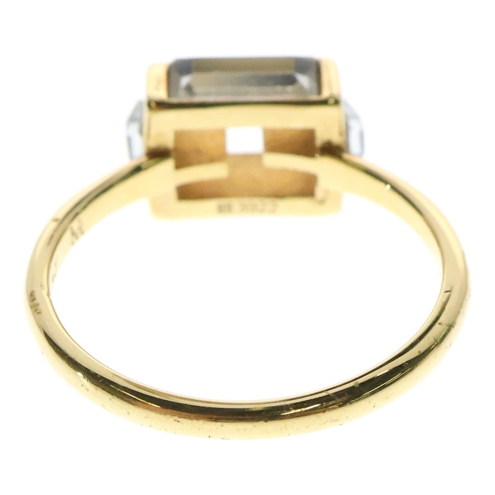 FENDI(フェンディ) 石付き ストーン FFロゴ バゲット リング 指輪 GP ゴールドメッキ M 8AH813