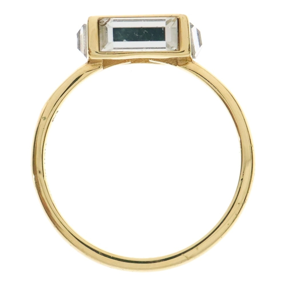 FENDI(フェンディ) 石付き ストーン FFロゴ バゲット リング 指輪 GP ゴールドメッキ M 8AH813