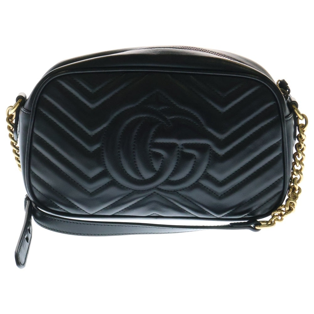 GUCCI(グッチ) GGマーモント ショルダーバッグ チェーンバッグ ブラック ゴールド金具 447632